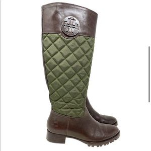 Tory Burch Rowan Quilted Riding Boots